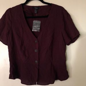 Button maroon summer shirt from forever 21!!
